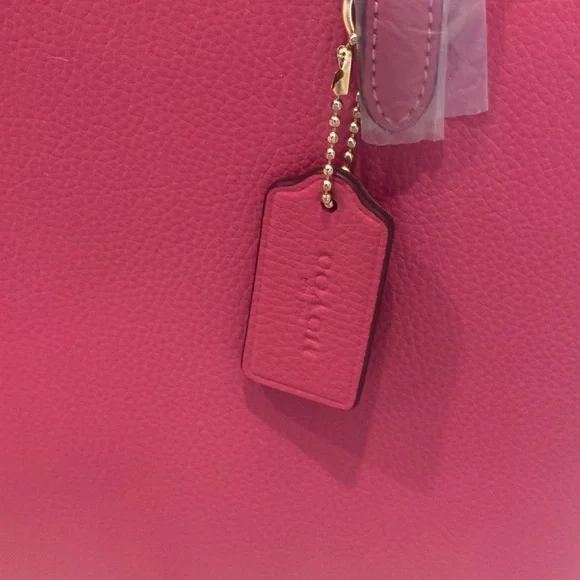Coach Fuchsia Leather Tote Bag - Picture 5 of 10